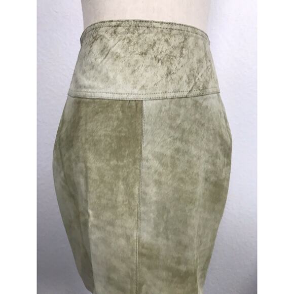 Winlit Vintage Distressed Leather Mini Pencil Straight Skirt - Picture 4 of 12